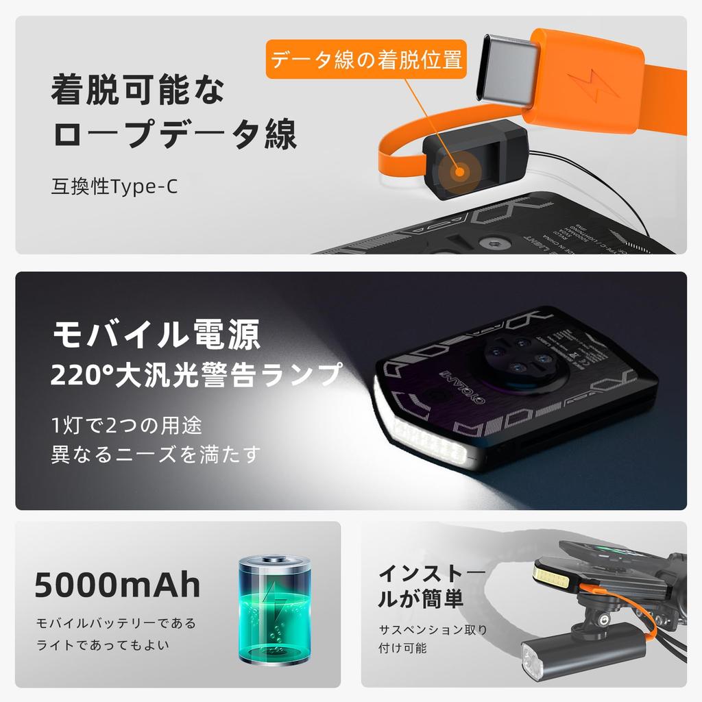 CYCLAMI Front Light for Road and with Aluminum Alloy Compatible with and iGPSPORT Cycle 120 4 Dimming IPX6 and Safety Bicycles, Bikes, Bikes,