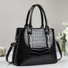 Elegant High-End Shiny Leather Handbag Large Capacity Crossbody Bag for Middle-Aged Women Fashionable Shoulder Tote Bag