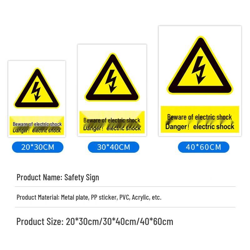 SND Beware of Mechanical Injury Safety Sign, 60x80cm CN plug (adapter included)