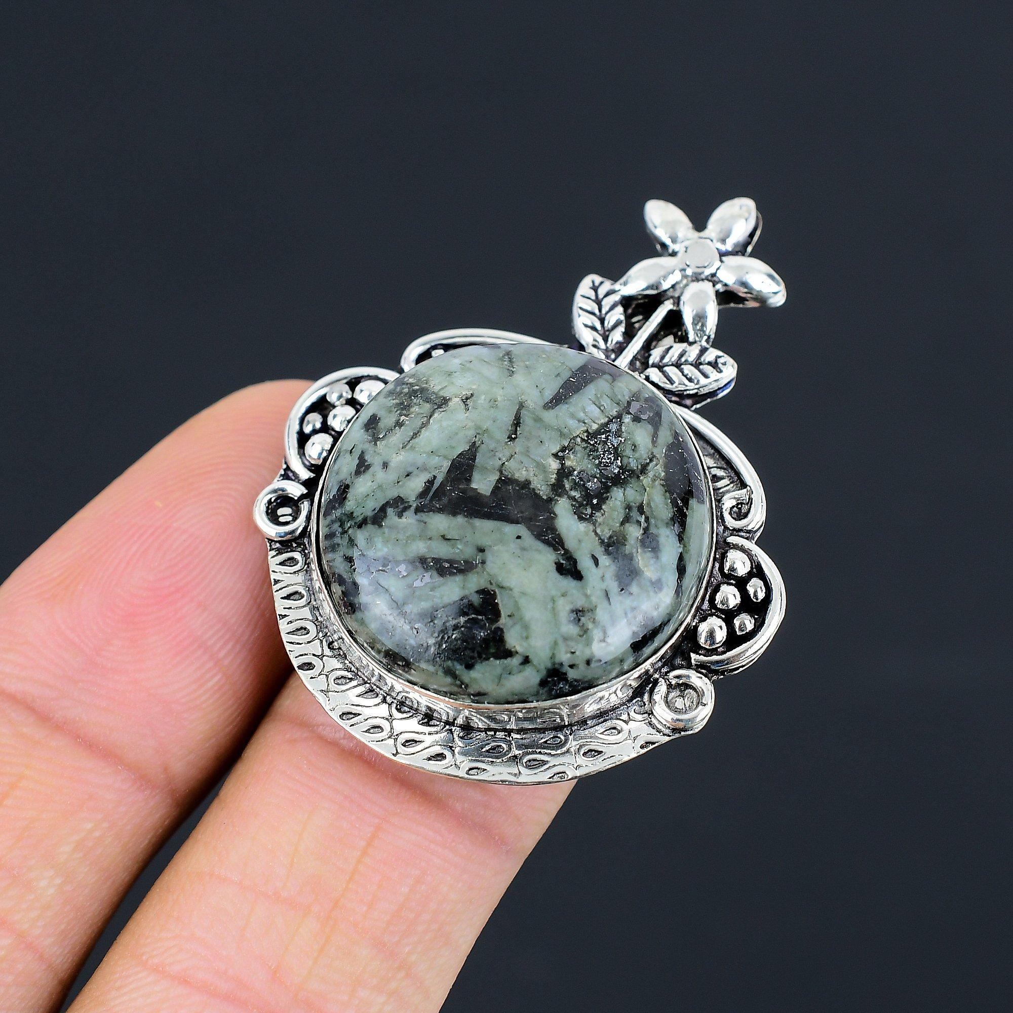 Star Galaxy Jasper Gemstone Stackable Flower New Ring Jewelry 925 Silver US 8.5 8.5