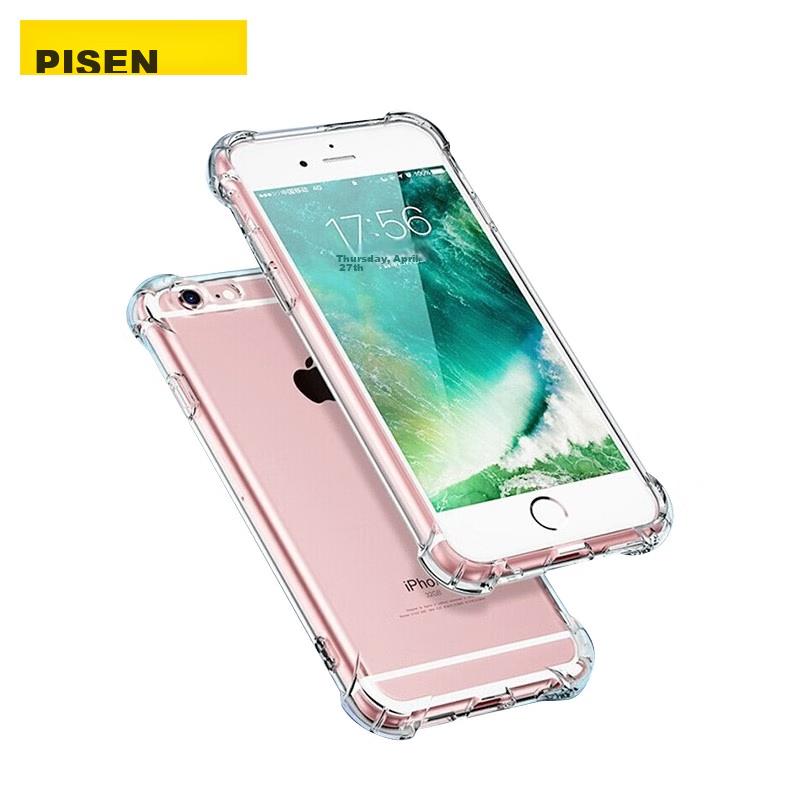 PISEN Compatible with IPhone 6 Plus/6S Plus Phone Case, 5.5-Inch Transparent Slim Anti-Scratch Soft Case with Air Cushion Shockproof Protectio