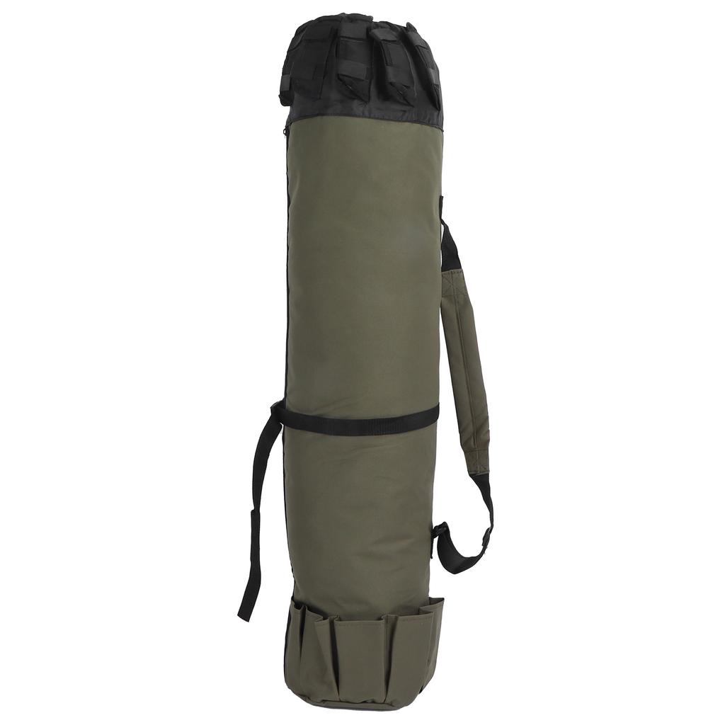 MultiPurpose Fishing Bag Folding Fishing Rod Pole Reel Lures Storage Case(Military Green )