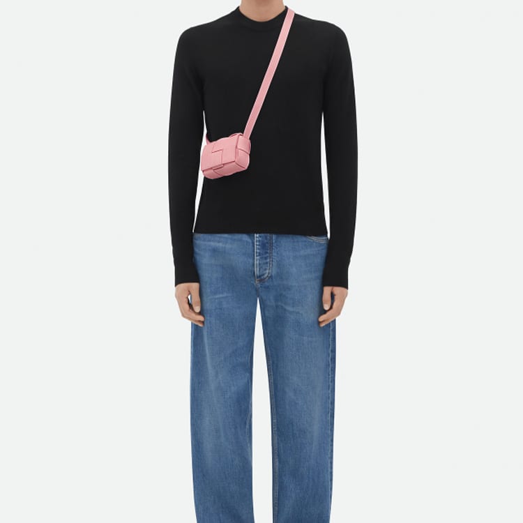Bottega Veneta Candy Cassette Crossbody Bag Mini Intreccio Ribbon 666688VMAY15832