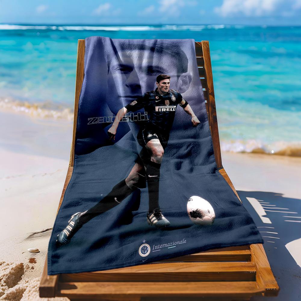 Inter Milan Beach Towel Quickdry Soft Microfiber Comfortable Lightweight Suitable For Swimming Gym Camping Yoga Vacation