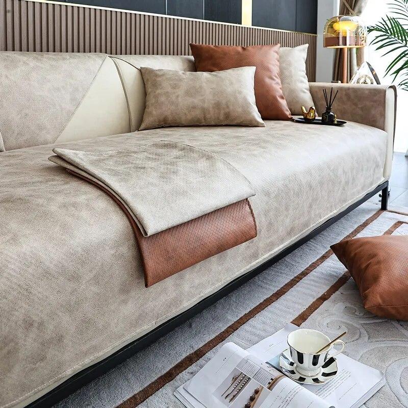 Imitation Leather Technology Cloth Sofa Cover Four Seasons Universal Waterproof and Non-slip Sofa Cushion Combination Sofa Towel