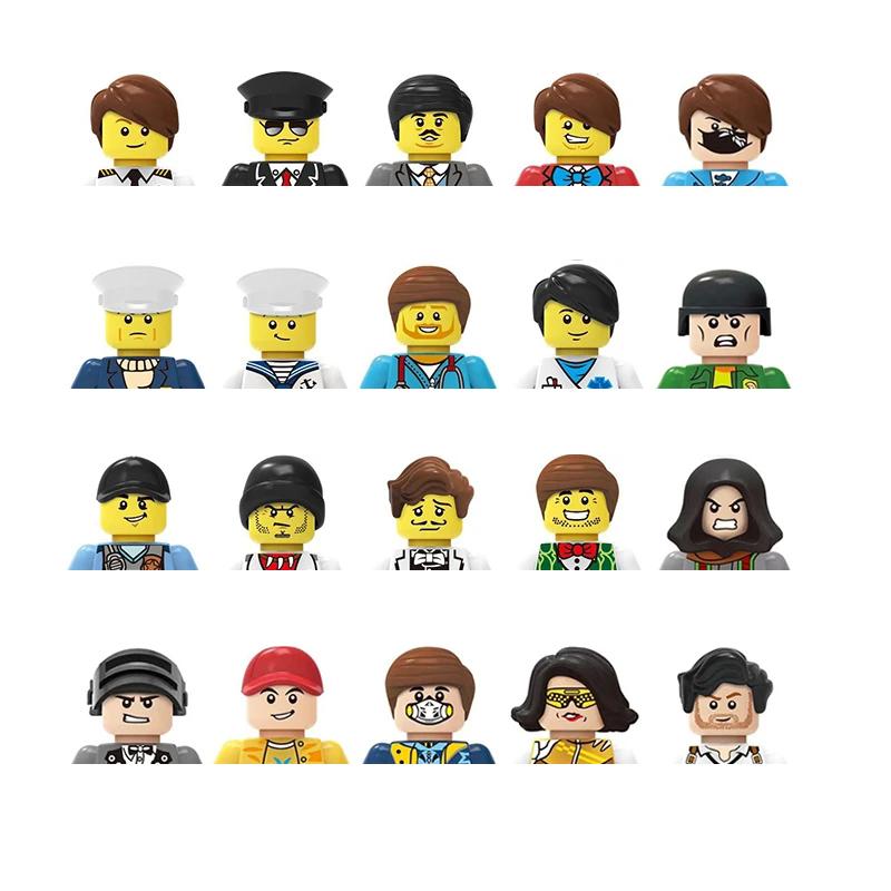 Non-Toxic City Characters Action Figures Building Blocks Policeman Teacher Fireman Occupation Mini Figurine Dolls Bricks Set Children Toys