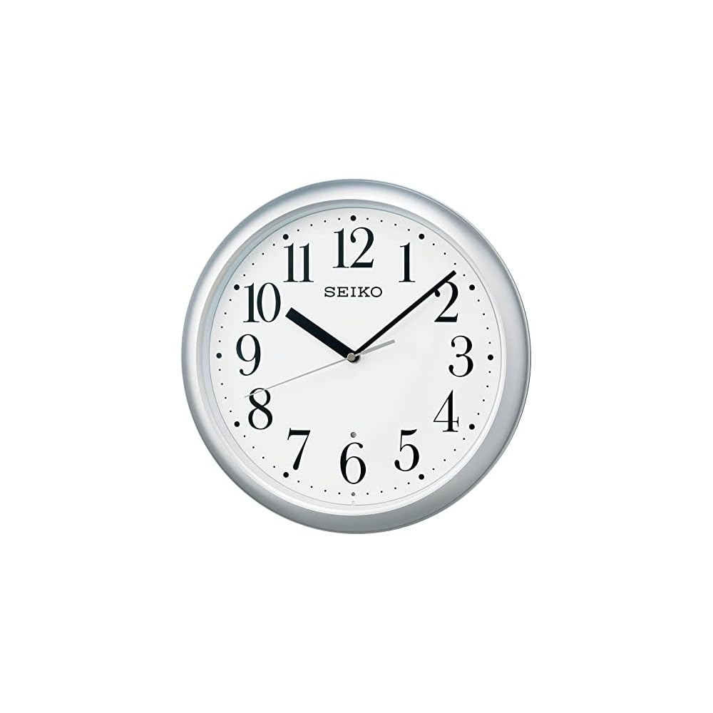 Seiko Clock Wall Clock, Office Type, Radio Controlled, Analog, Silver Metallic, KX218S
