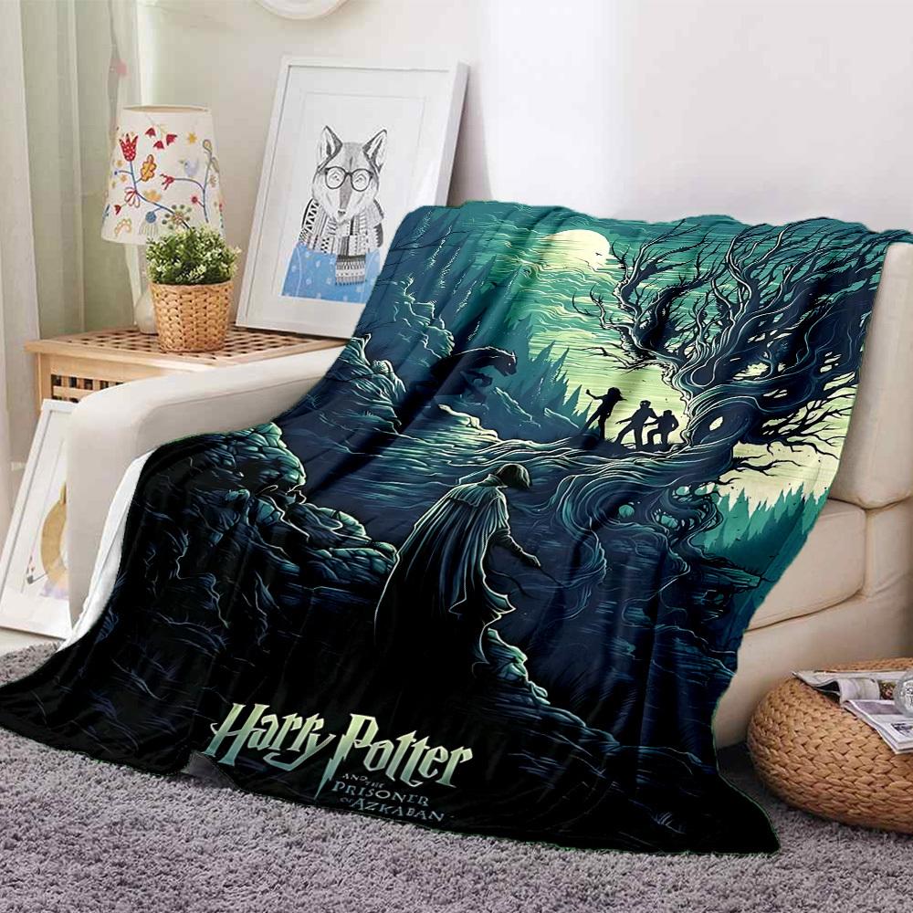 1pc Harry Potter Flannel Throw Blanket - HD Printed Lightweight Soft Warm All-Season Blanket for Sofa, Bed, Travel, Camping 102