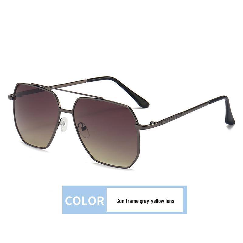 Men's Retro Double-Beam Sunglasses for Driving, Fishing, and Casual Wear