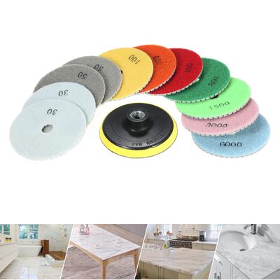 11-teiliges 4-Zoll-100-mm-Diamant-Nasspolierpad-Set für Betonstein