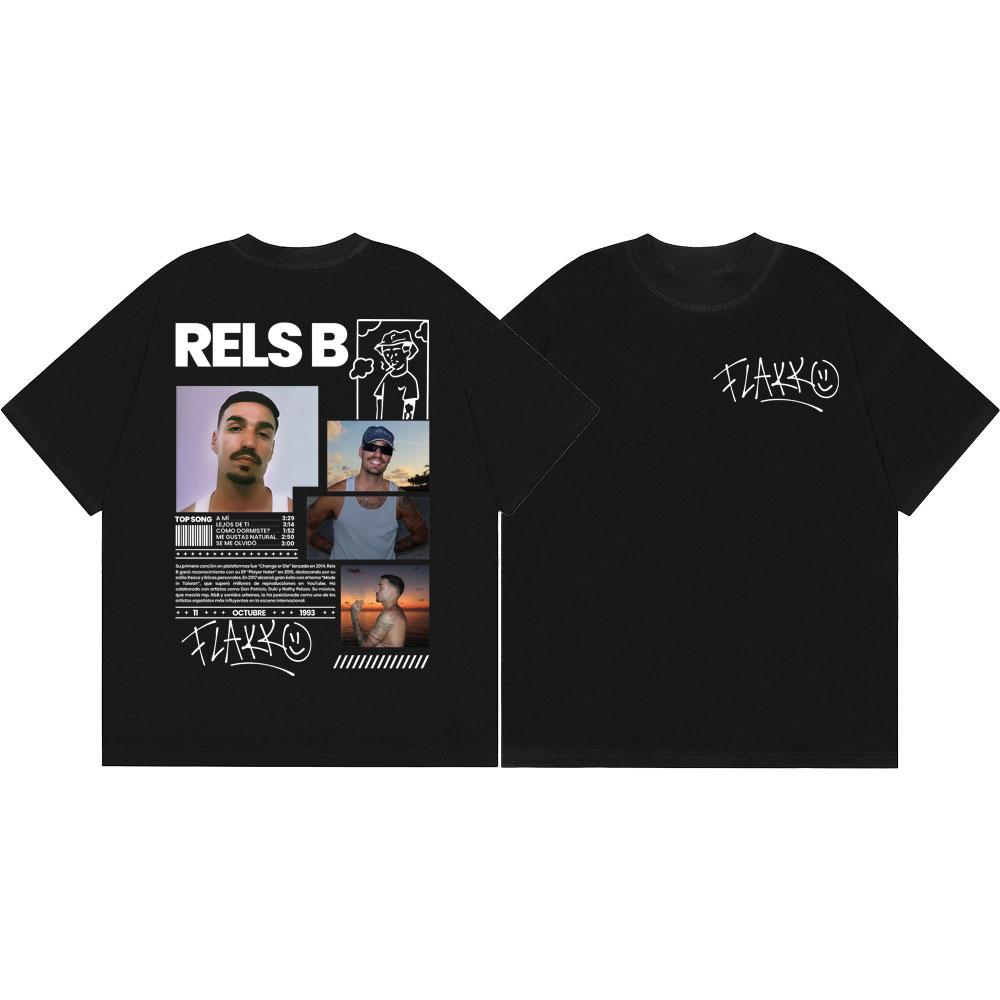 Rapper Rels B Album Merch Tshirt Unisex Unisex Clothing Hip Hop Fashion Short Sleeve Tshirts High Quality Cotton Oversized T Shirt