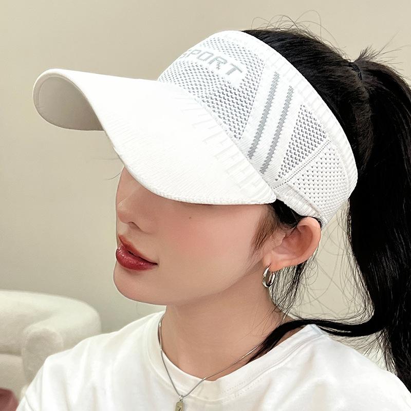 2024 new face sunscreen big hat visor face UV protection visor marathon outdoor empty top hat running hat