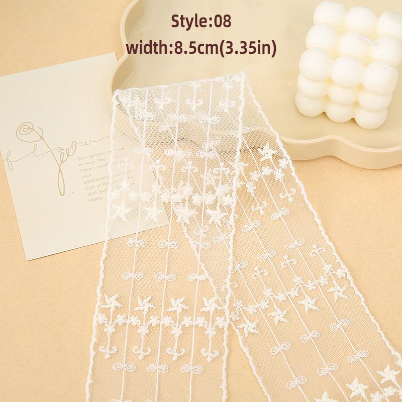 1Yards 4cm-8.5cm Wide Lace Fabric Ribbon Trim DIY Craft Clothing Sewing Supplies Curtains Tablecloths Decor Hair Bow Accessory
