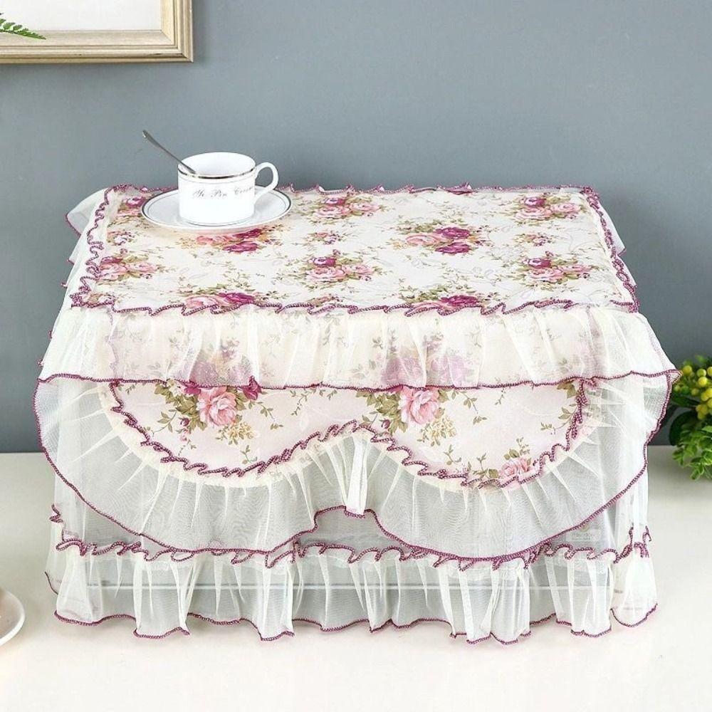 Romantic Lace Protector Cover Home Decor Square Home Cover Cloth Microwave Cover Flounce