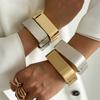 Ingemark Exaggerated Punk Large Heavy Metal Chunky Spring Bangles Women Trend 2025 Hip Hop Bracelet Grunge Jewelry Steampunk Men