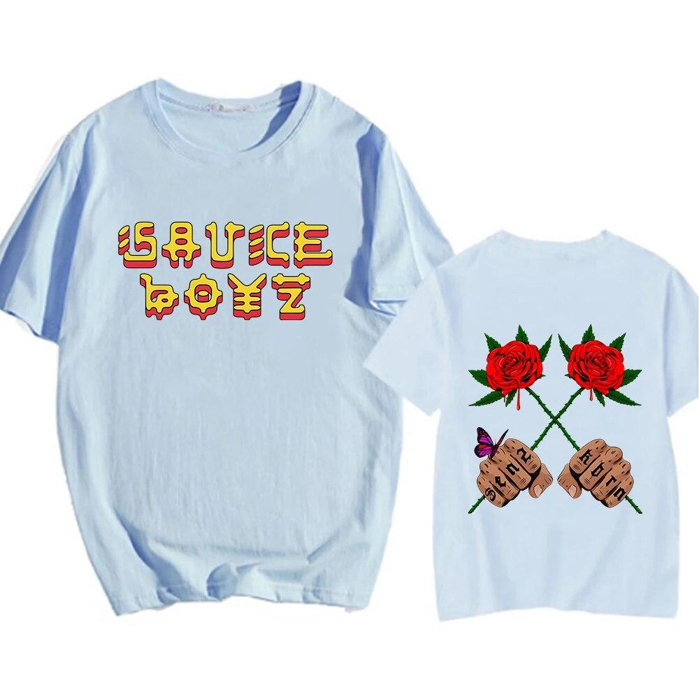 Eladio Carrion Sauce Boyz Monarca Manga estética mujer Casual 100% algodón Manga corta Camisetas Tops ropa de calle y2k