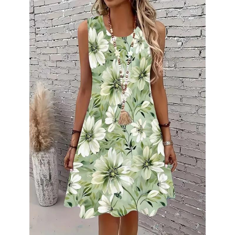 Fashion Women s Sleeveless 3D Striped Animal Striped Dress Sleeveless Animal Dress 2XS