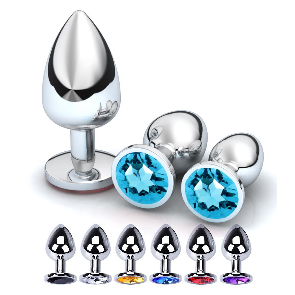 1 Stück 3 Größen Analplug Rund Edelstahl Kristall Buttplug Abnehmbarer Analplug Stimulator Analsex Spielzeug Prostata Massagegerät Dildo