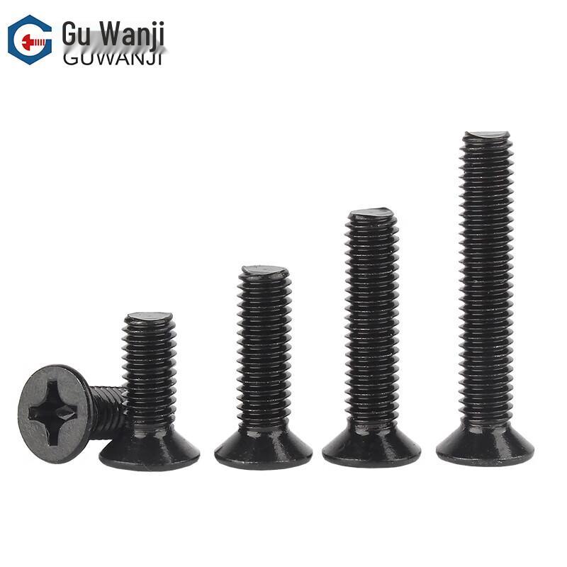 GUWANJI Black 304 Stainless Steel Phillips Flat Head Machine Screws