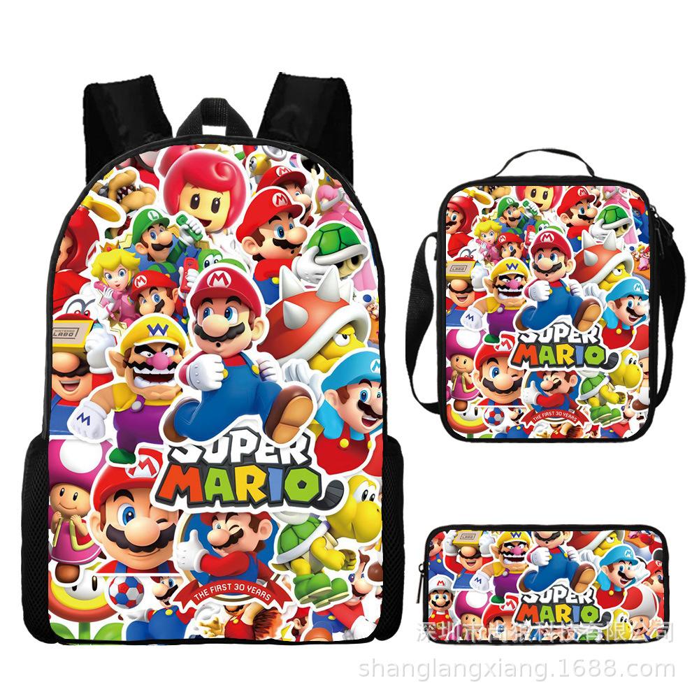 Mario, Grund- und Sekundarschulranzen, Kinderrucksack, Cartoon-Rucksack.