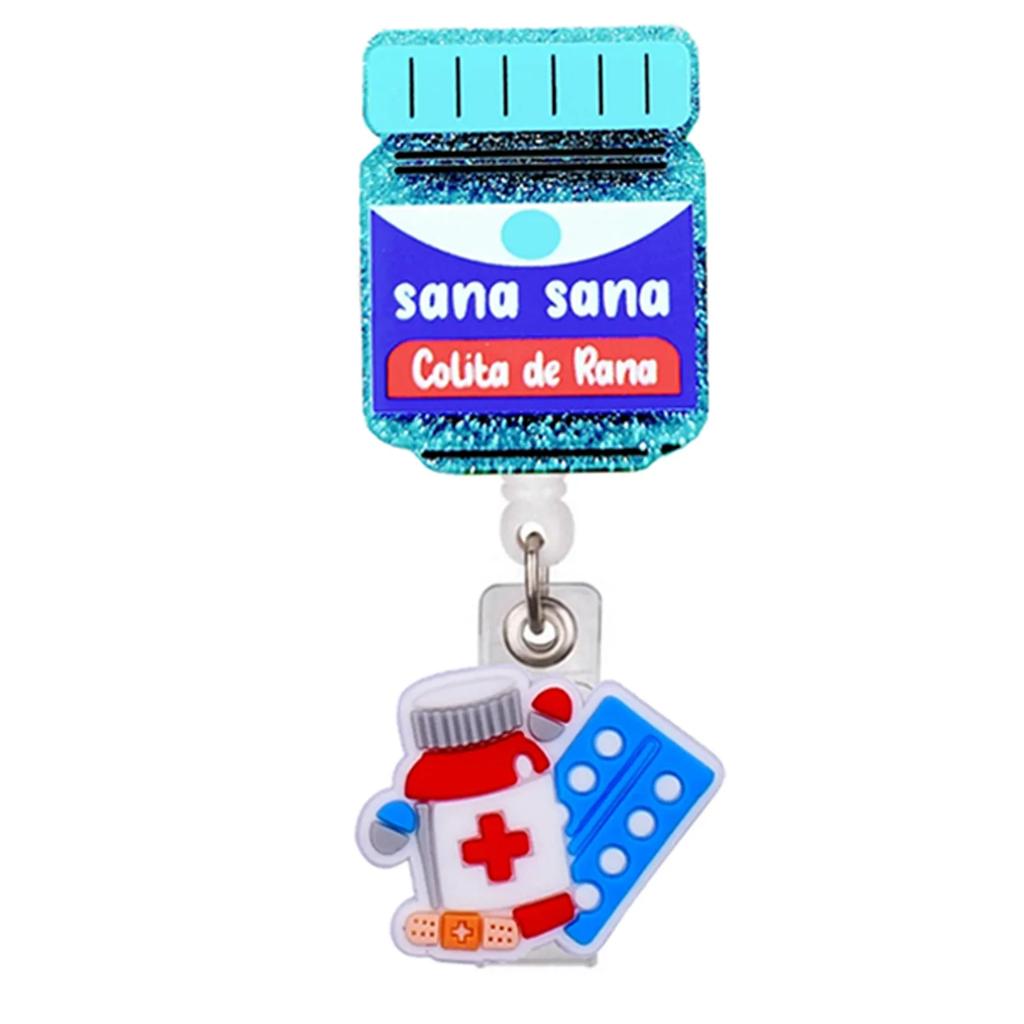 Unisex ID Name Cards Holders Retractable Badge Reel Cartoon Hospital Medical Icons Lovely Nurse Doctor Clip Brooches Keychains