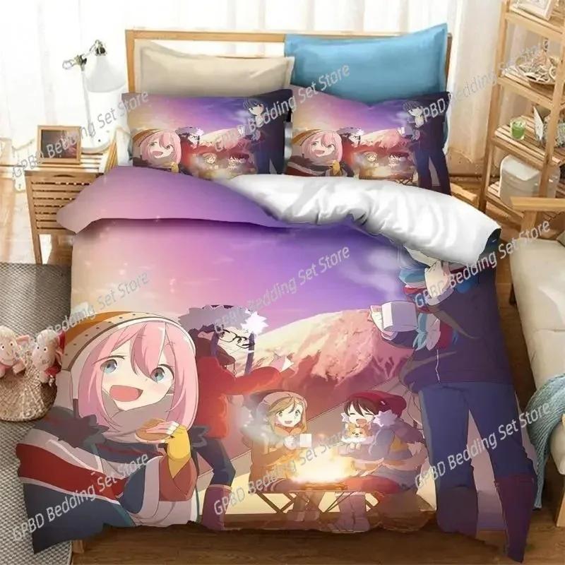 Luxury New 3D Print  Anime Yuru Camp Bedding Set Duvet Covers Pillowcases Comforter Bedding Sets Bedclothes Bed Home Textiles