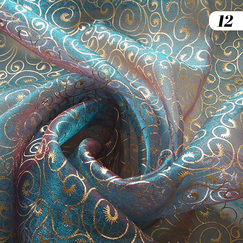 1M Hot Stamping Silver Creative Meteor Pattern Organza Designer Fabric Gauze Tulle Fabric Diy Dress Stage Clothing Decor