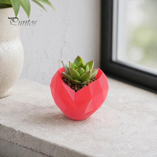 Love Heart Flowerpot Shape Planter Pot, 3D Printed Geometric PLA Plant Container Flowerpot, Cactus Succulents Plants Container, Gift for Valentine's