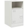 VidaXL Bedside Table White 34.5x39x62 Cm Steel 841773
