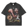 Serie Vintage Stephen Curry Oversized Auténtica Ropa Urbana Unisex Camiseta Lavada (Venta caliente)