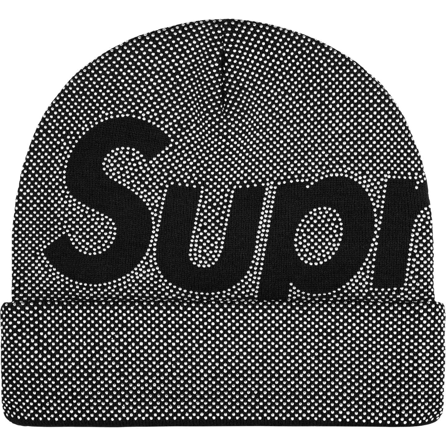 Supreme Studded Knockout Big Logo Beanie Black One-Size