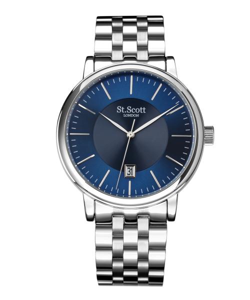 [Св.. Скотт ЛОНДОН] Ст. Мужские металлические часы Scott LONDON с датой ST5106M ST5106M-SGS