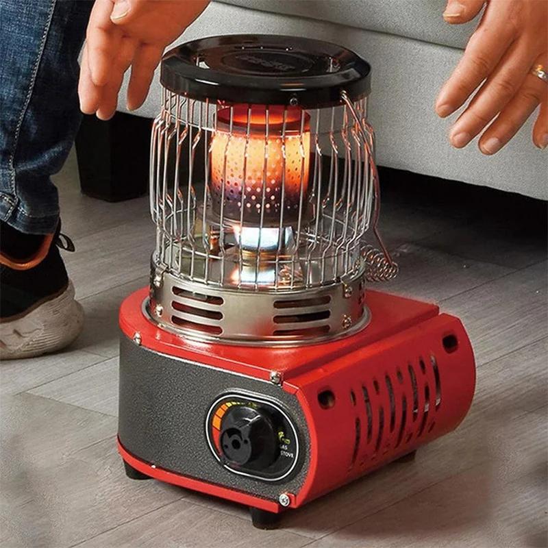 Gas Stove Heater Burner Portable Winter Camping Outdoor Handle Adjustable Flame Heating Oven Burner Survival Cooking Tent Warmth