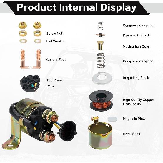 Starter Solenoid Relay For Polaris Ranger 400 500 570 700 800 Sportsman 500 700 800 RZR 4 S XP 570 800 900 Replace 4010947 4012001