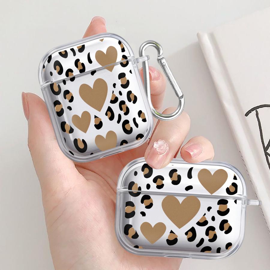 Case For Airpods 2 Pro 3 Pro2 4 1 Pro3 Clear Earphone Cases Cover Leopard Love Star
