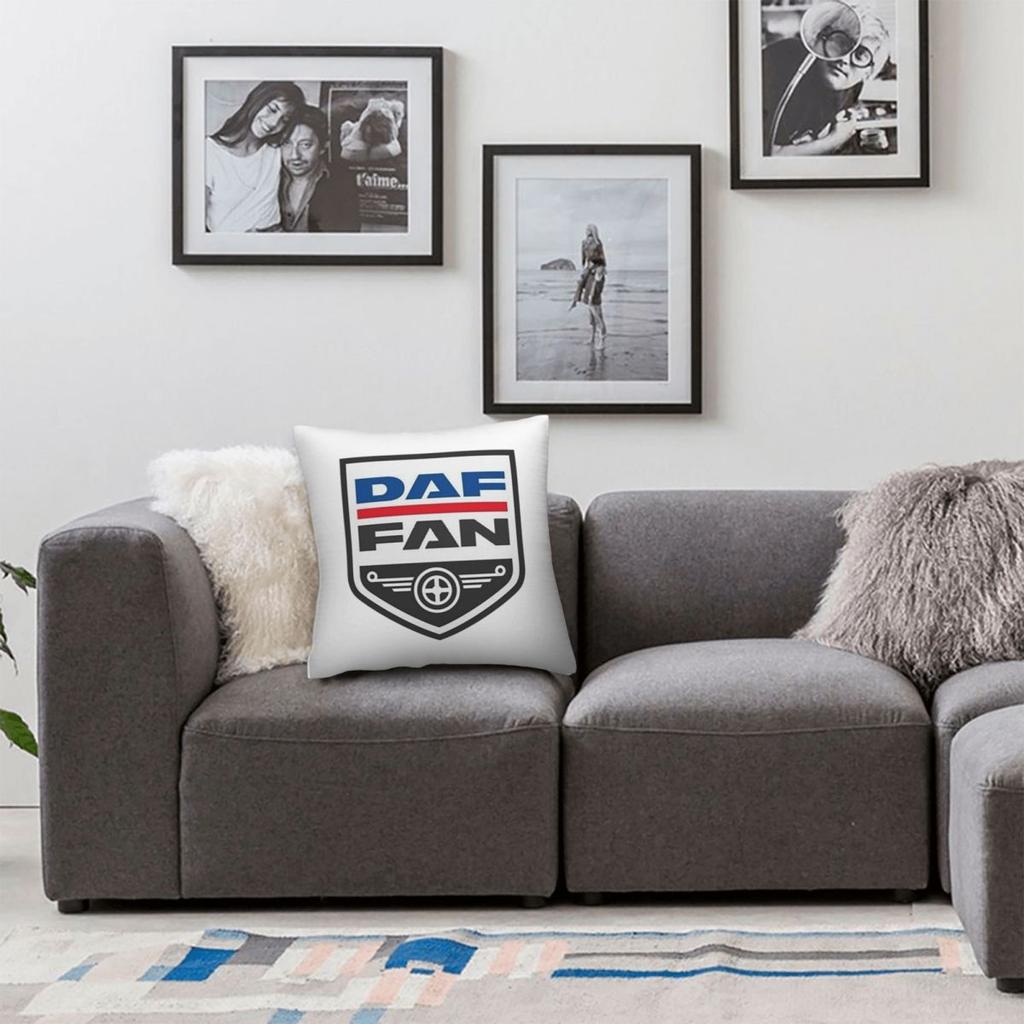 Daf Truck Logo Klasického Auta 11 Čtvercový Povlak na Polštář Potah na Polštář Povlak na Polštář Dekorační Polštář pro Domov Ložnici Auto
