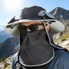 Solar-Ventilator-Hut mit Gesichtsschutz Nackenschutz UV-Schutz Hut mit Solar-Ventilator Wiederaufladbar Atmungsaktiv Herren Sommer Outdoor Angeln Breiter Rand Eimerhut