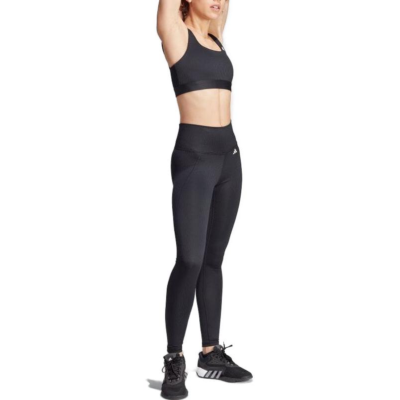 Adidas Solid Color Logo Print Sleeveless Square Neck Sports Bra Women Sports Underwear Black HZ9024