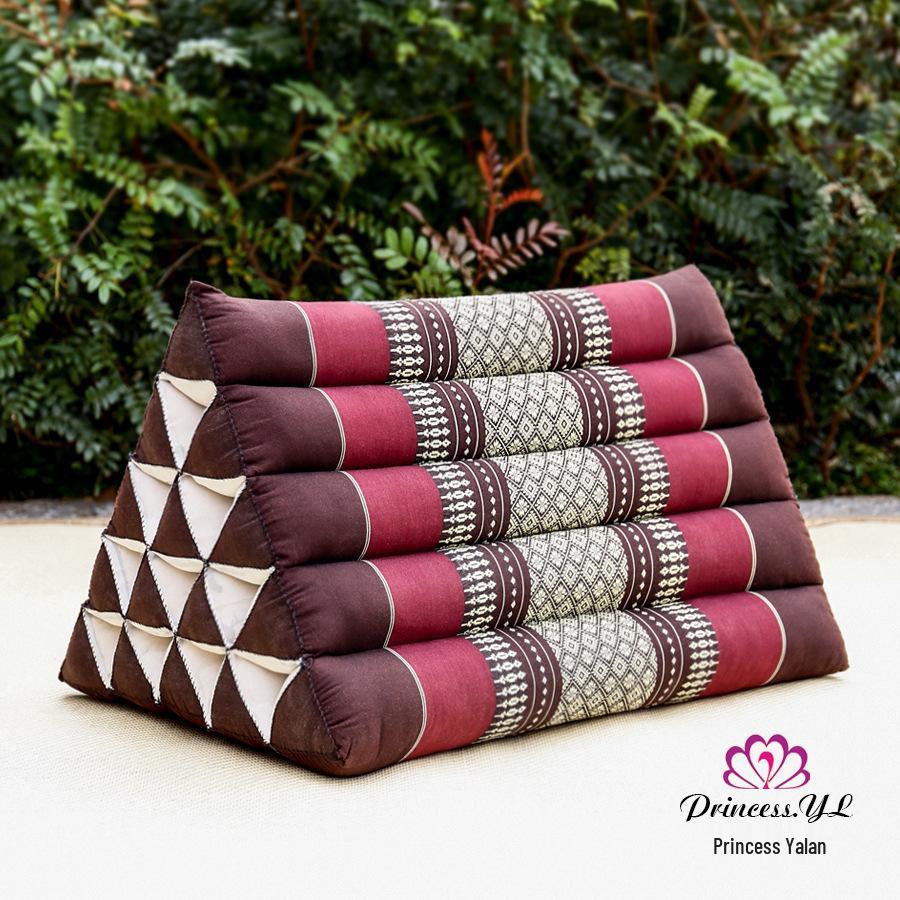 Thailand Triangle Tatami Cushion: Kapok Lumbar Pillow & Sofa Back Support.