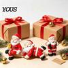 Miniature Flower Pots 3PCS Mini Santa Claus Resin Ornaments, Cute Desktop Figurines, Weather Resistant Yard Art Christmas Decorative Accents
