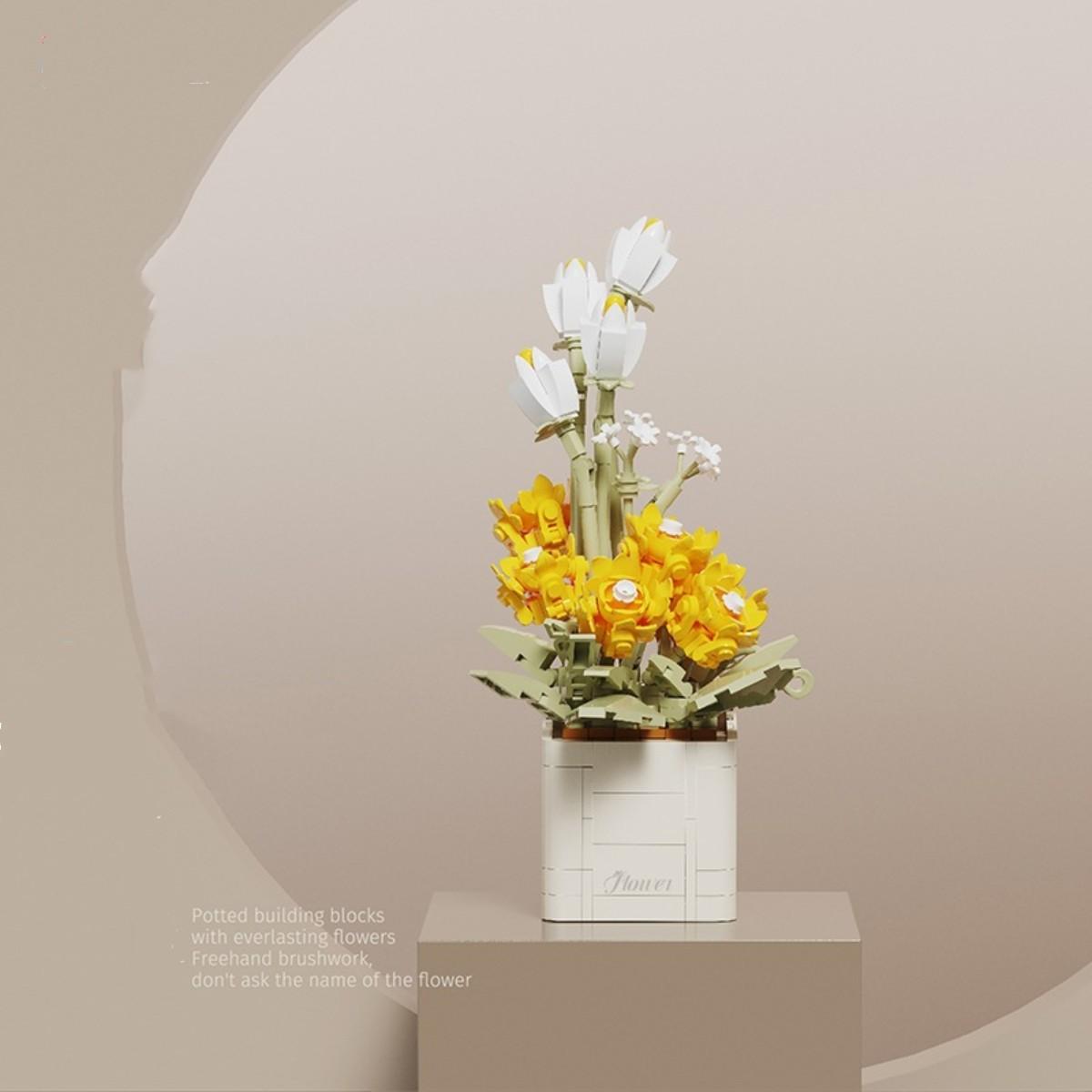 

Розы Орхидеи в китайском стиле, серия «Вечный цветок», сборка мини-частиц, строительные блоки, украшение, модель, игрушки, подарки на день рождения