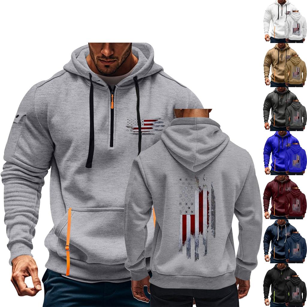 St. Patrick's Green Flag Print Hoodie For Men Hoodie Zipper Pullover For Men Sport Plus Size Casual Hoodie