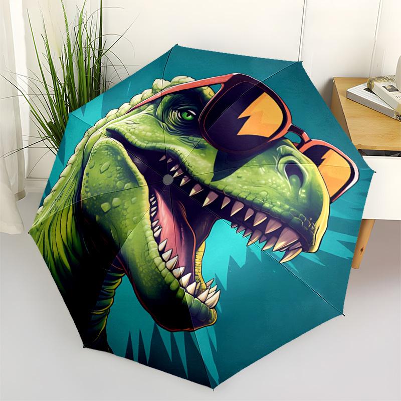 

1pc Dinosaur Sunglasses Automatic Open/Close Umbrella - Portable Collapsible Umbrella with 8-Rib Stability, Fashion Lovers yy251017189