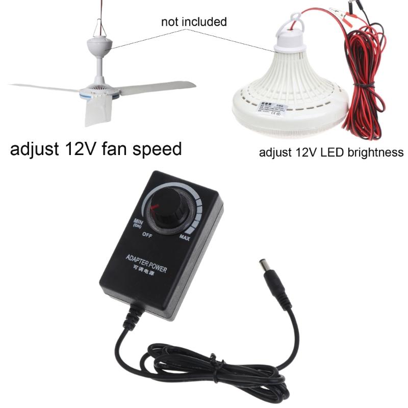 AC To for DC Adapter Converter 3-12V 2A 5.5x2.1mm Adjustable Power Supply Motor Speed Controller with US Plug