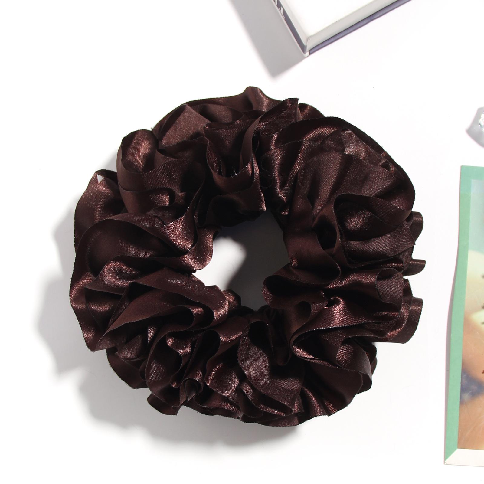 

Pleated Satin Head Flower Hair Tie - Hui Ethnic Women s Accessory кавовий