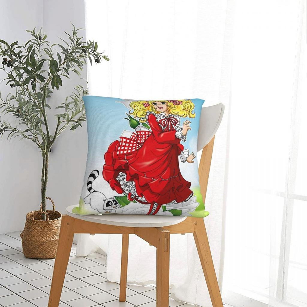 Manga Candy Cartoon Anime Square Pillowcase Pillow Cover Cushion Decor Comfort Throw Pillow for Home Car