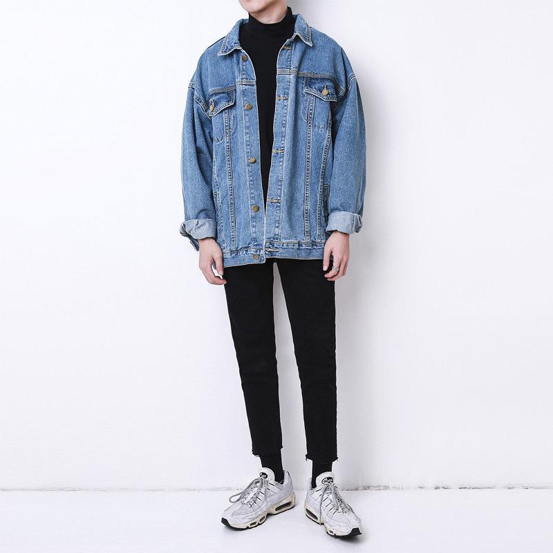 Men's Trendy Denim Jacket: Spring & Autumn Hong Kong Street Style, Loose Fit, Handsome Student Workwear