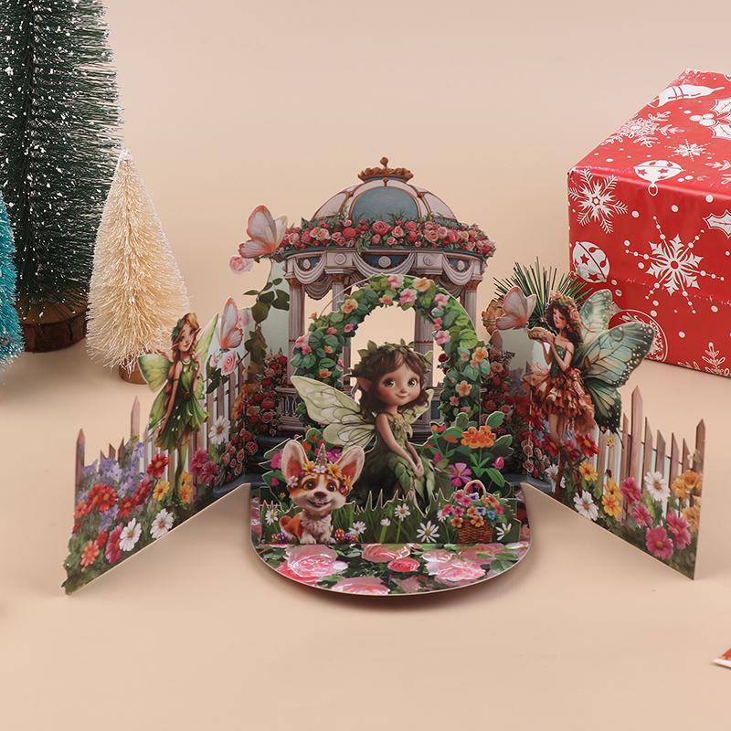 3D Flower Fairy Greeting Card With Beautiful Envelope Fairy And Floral Design For Valentine'S Day, Love And Blessings - Perfect