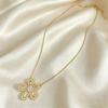 High End Hollow Flower Zircon Necklace Dainty Clavicle Necklace Anniversary Birthday Jewelry Gift Non-allergic Material