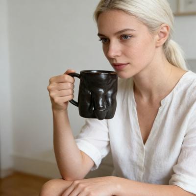 Taza de Café Única de Gran Capacidad Taza de Cerámica Hecha a Mano Antifugas Taza para Bebidas Calientes y Frías Regalo Divertido para Adultos Uso en Casa y Oficina